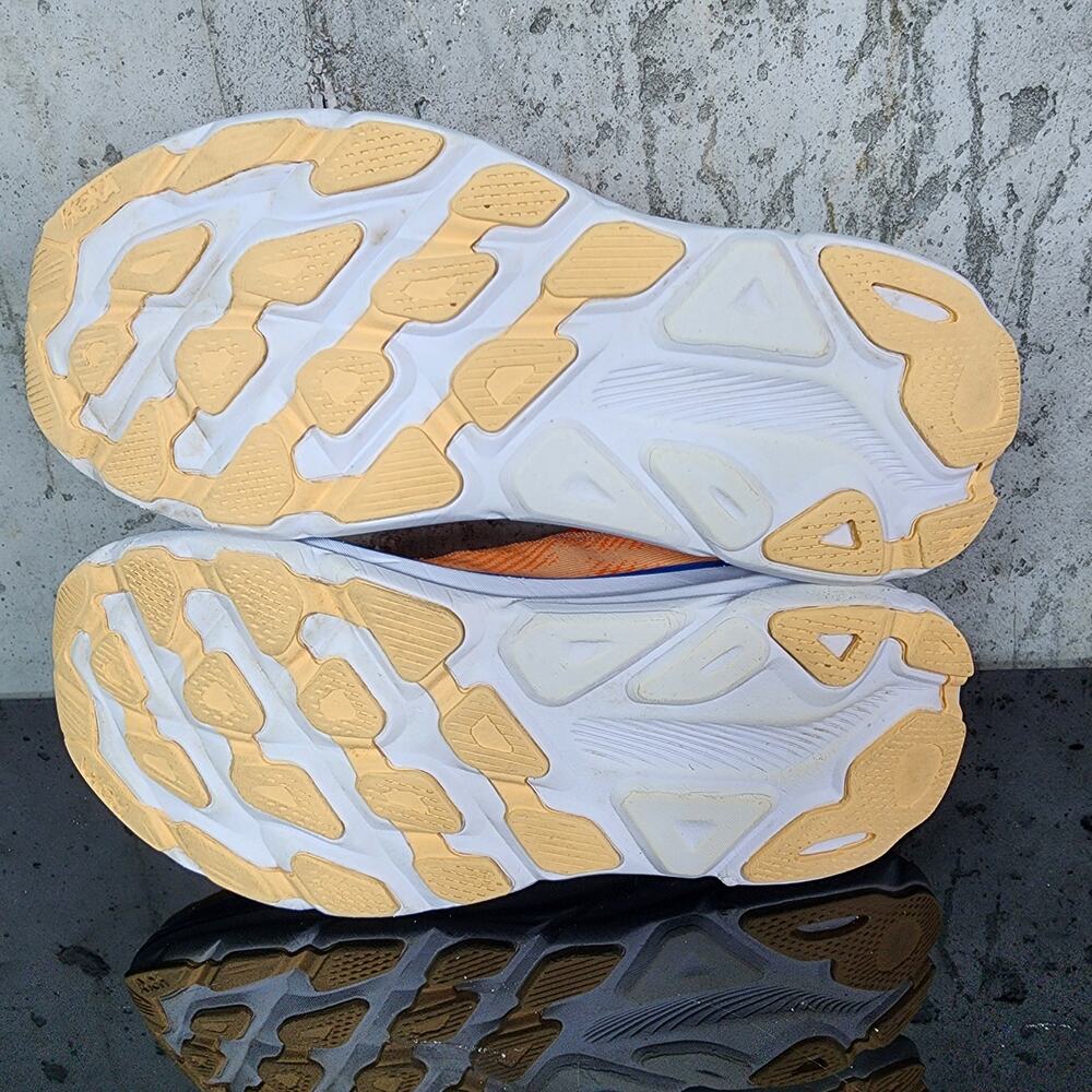 MSRP $165 Hoka Clifton 9 Men’s Running Shoes Size 8 D Orange Blue - Picture 5 of 5